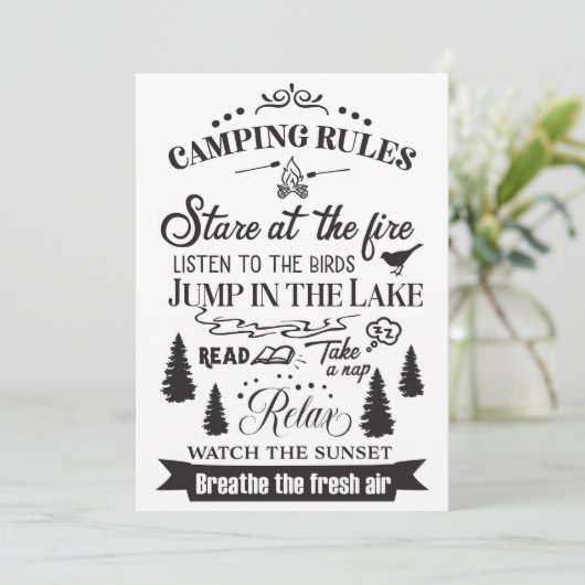 Happy Camper Camping Rules Save The Date (Staand voorkant)