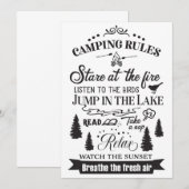 Happy Camper Camping Rules Save The Date (Voorkant / Achterkant)