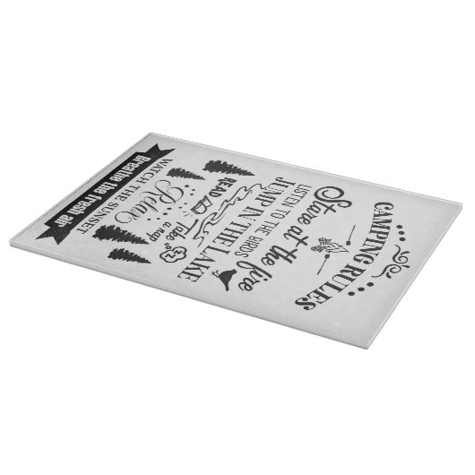 Happy Camper Camping Rules Snijplank (Hoek)