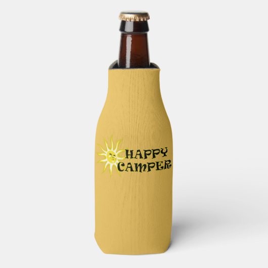 Happy Camper Camping Sunshine Bottle Cooler (Fles Voorkant)