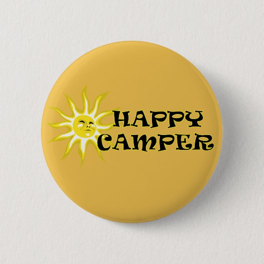 Happy Camper Camping Sunshine Button (Voorkant)