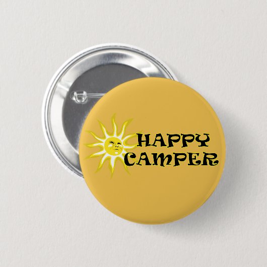 Happy Camper Camping Sunshine Button (Voorkant /achterkant)
