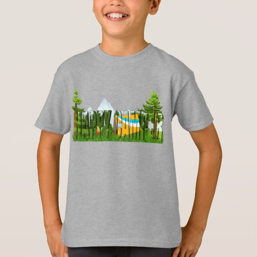 Happy Camper Camping T-shirt (Voorkant)