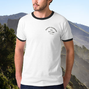 Happy Camper Camping Trip  Zwart Ringer T-shirt