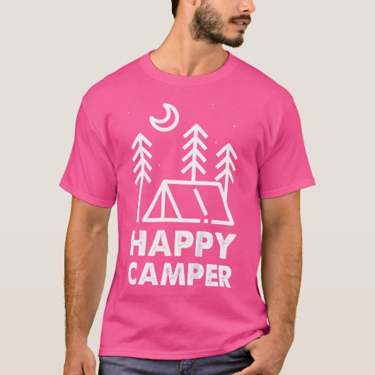 Happy Camper Camping Tshirt (Voorkant)