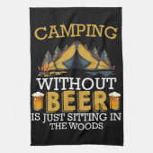 Happy Camper Camping zonder bier Theedoek (Verticaal)