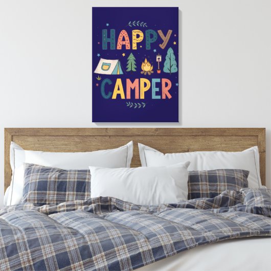 Happy Camper Canvas Print (Insitu (Slaapkamer))