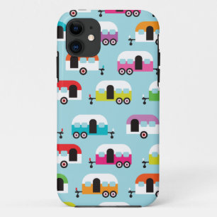 Happy camper caravan hippie retro patroon iPhone 11 hoesje