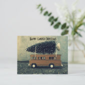 Happy Camper Christmas Bottlebrush Tree Feestdagenkaart (Staand voorkant)