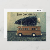Happy Camper Christmas Bottlebrush Tree Feestdagenkaart (Voorkant / Achterkant)