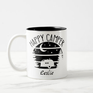 Happy Camper Coffee-Mok op maat Tweekleurige Koffiemok