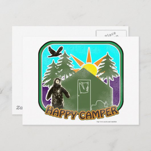 Happy Camper Color Briefkaart (Voorkant / Achterkant)