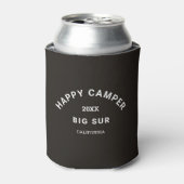 Happy Camper Crest Camping Crew  Zwart Blikjeskoeler (Blikje Voorkant)