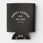 Happy Camper Crest Camping Crew  Zwart Blikjeskoeler (Voorkant)