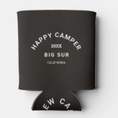 Happy Camper Crest Camping Crew  Zwart Blikjeskoeler (Achterkant)