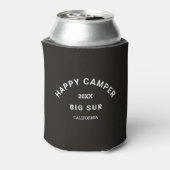 Happy Camper Crest Camping Crew  Zwart Blikjeskoeler (Blikje Achterkant)