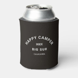 Happy Camper Crest Camping Crew  Zwart Blikjeskoeler