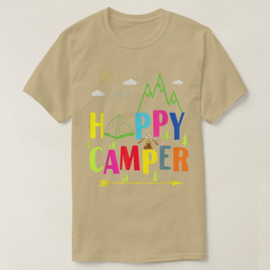 Happy Camper Cute Camping Lover T-shirt (Design voorkant)