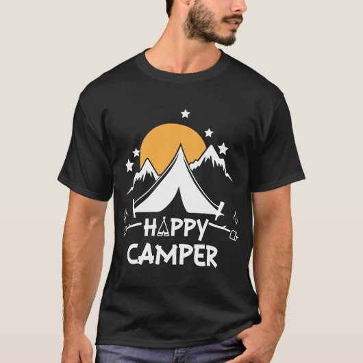 Happy Camper Cute Glamping Camp T-Shirt (Voorkant)