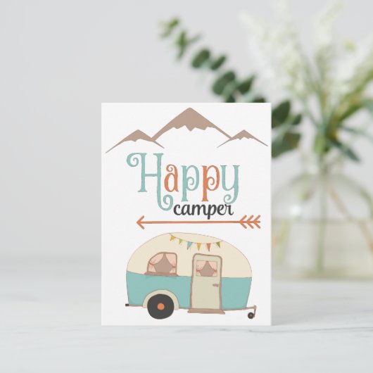 Happy Camper Cute RERV Briefkaart (Staand voorkant)