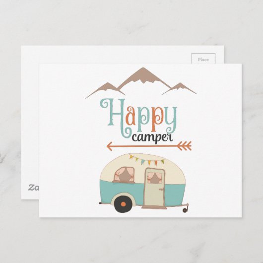 Happy Camper Cute RERV Briefkaart (Voorkant / Achterkant)