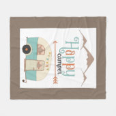 Happy Camper Cute RERV Fleece Deken (Voorkant (Horizontaal))