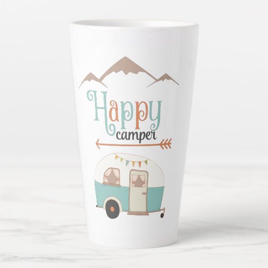 Happy Camper Cute RERV Latte Mok (Voorkant)