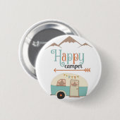 Happy Camper Cute RERV Ronde Button 5,7 Cm (Voorkant /achterkant)