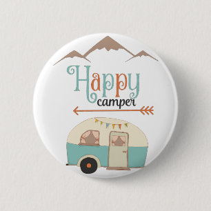 Happy Camper Cute RERV Ronde Button 5,7 Cm