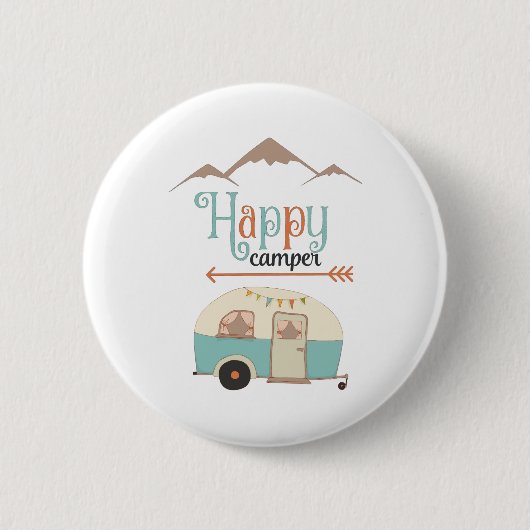 Happy Camper Cute RERV Ronde Button 5,7 Cm (Voorkant)