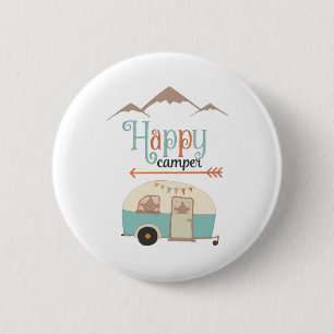 Happy Camper Cute RERV Ronde Button 5,7 Cm