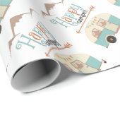 HAPPY CAMPER Cute Retro RV Cadeaupapier (Rol Hoek)