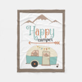 HAPPY CAMPER Cute Retro RV Fleece Deken (Voorkant)