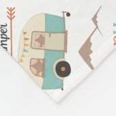 HAPPY CAMPER Cute Retro RV Fleece Deken (Hoek)