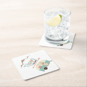 HAPPY CAMPER Cute Retro RV Kartonnen Onderzetters (Insitu)