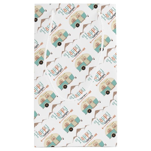 HAPPY CAMPER Cute Retro RV Klein Cadeauzakje (Achterkant)