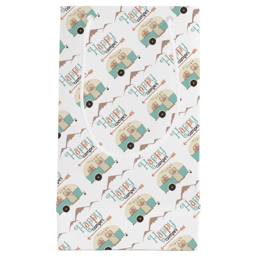 HAPPY CAMPER Cute Retro RV Klein Cadeauzakje (Voorkant)