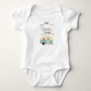 Happy Camper Cute Retro RV Romper