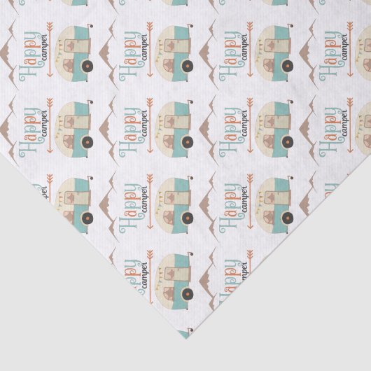 HAPPY CAMPER Cute Retro RV Tissuepapier (Detail)