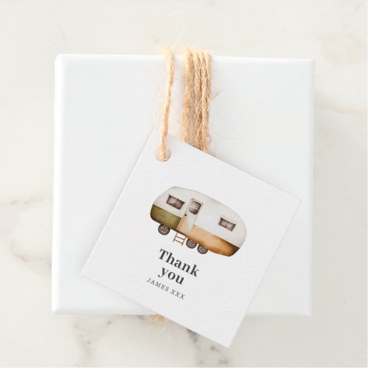 Happy Camper dank u Bedankjes Labels (In situ)