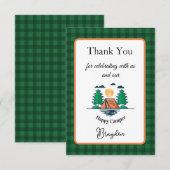 Happy Camper Dankkaart Kinderverjaardag Bedankkaart (Voorkant / Achterkant)