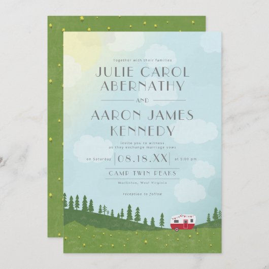 Happy Camper Destination Wedding Camping (Voorkant / Achterkant)