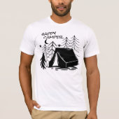 Happy Camper Doodle Art Camping Tent in de Bossen T-shirt (Voorkant)