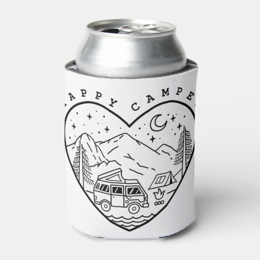 Happy Camper Doodle Blikjeskoeler (Blikje Voorkant)