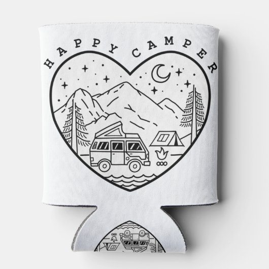 Happy Camper Doodle Blikjeskoeler (Achterkant)