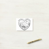 Happy Camper Doodle Post-it® Notes (Op bureau)