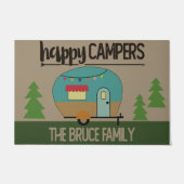 Happy Camper Doormat Gepersonaliseerd Camping Deurmat (Voorkant)