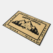 Happy Camper Doormat, Vintage Camping Present Deurmat (Schuin)
