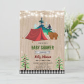 Happy camper-doucheuitnodiging kaart (Staand voorkant)