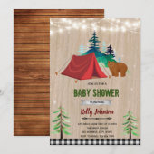 Happy camper-doucheuitnodiging kaart (Voorkant / Achterkant)